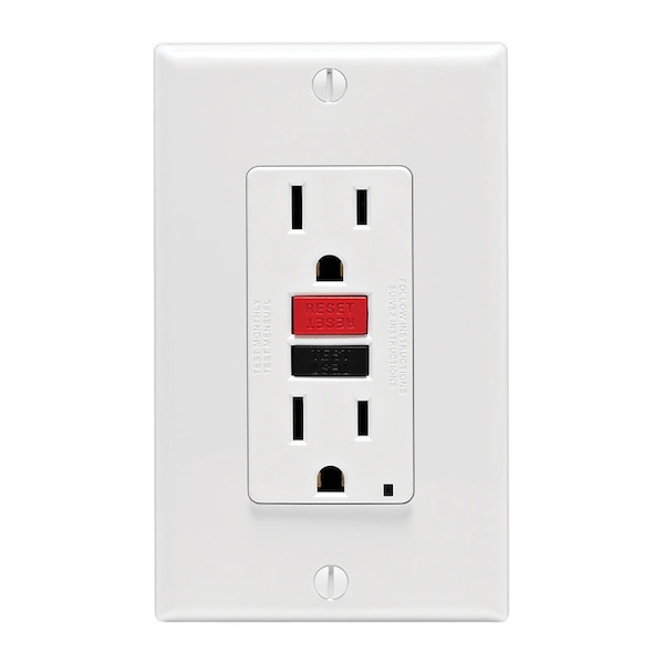 Leviton Leviton SmartlockPro 15 amps 125 V Duplex White GFCI Outlet 5-15R 1 pk C12-GFNT1-RNW - main